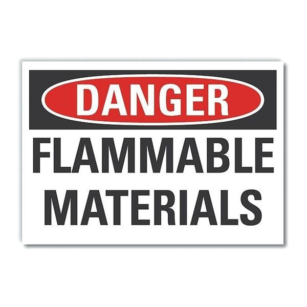 Flammable Material Danger Label, 10 in H, 14 in W, Polyester, Horizontal, LCU4-0413-ND_14X10