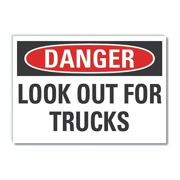 Traffic Safety Danger Label, 3 1/2 in H, 5 in W, Polyester, Horizontal Rectangle, LCU4-0426-ND_5X3.5