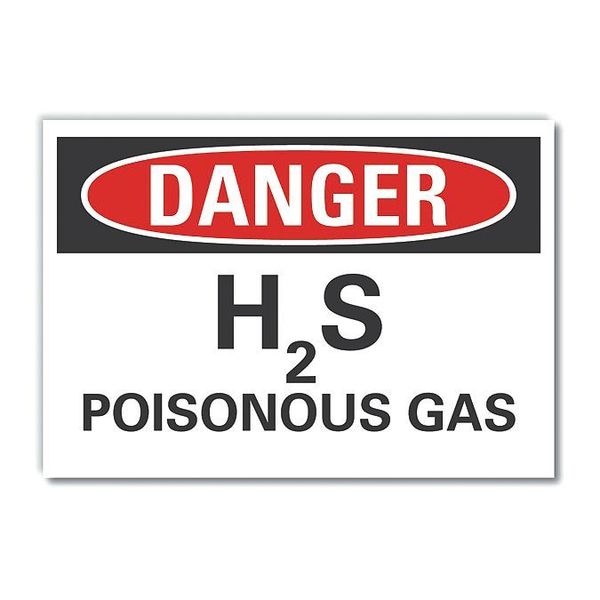 Danger Sign, 7 in H, 10 in W, Non-PVC Polymer, Vertical Rectangle, English, LCU4-0421-ED_10x7