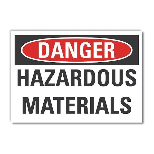Hazardous Materials Danger Reflective Label, 5 in H, 7 in W, English, LCU4-0423-RD_7X5