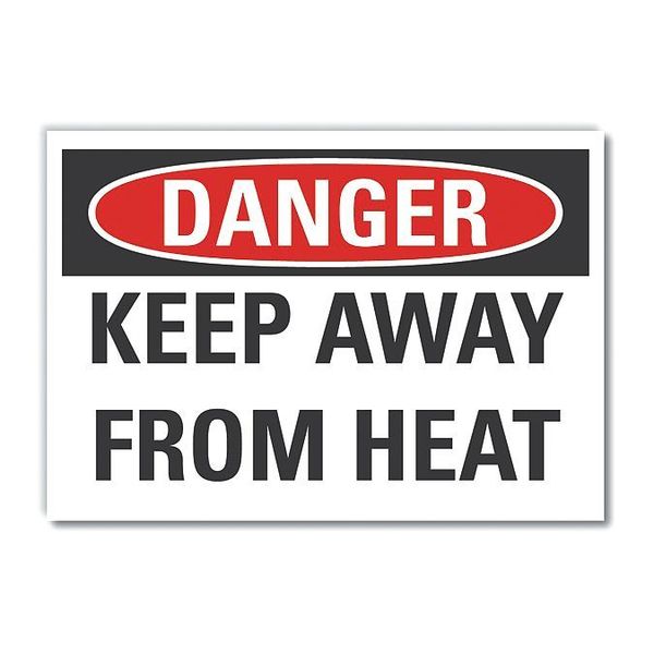 Keep Away Danger Label, 3 1/2 in Height, 5 in Width, Polyester, Horizontal Rectangle, English