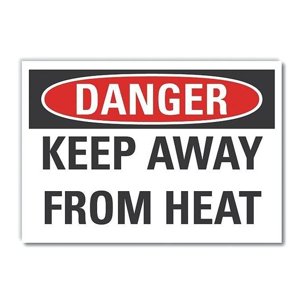 Keep Away Danger Reflective Label, 3 1/2 in Height, 5 in Width, Reflective Sheeting, English