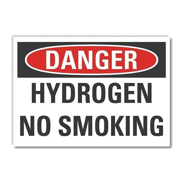 Hydrogen Danger Label, 7 in Height, 10 in Width, Polyester, Vertical Rectangle, English