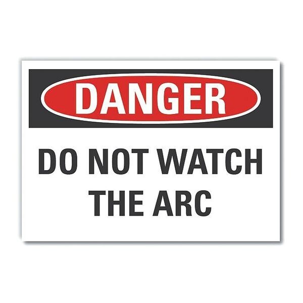 Welding Danger Label, 3 1/2 in Height, 5 in Width, Polyester, Horizontal Rectangle, English