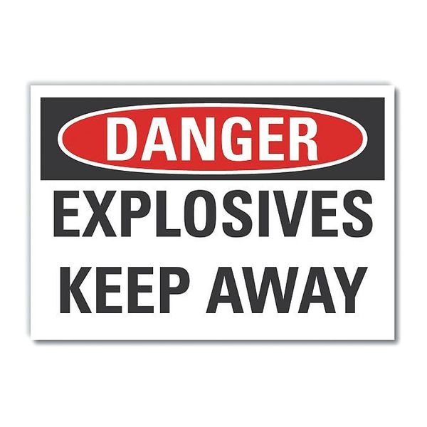 Explosive Materials Danger Reflective Label, 3 1/2 in H, 5 in W, LCU4-0432-RD_5X3.5