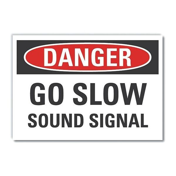 Danger Sign, 10 in H, 14 in W, Non-PVC Polymer, Horizontal Rectangle, English, LCU4-0433-ED_14x10