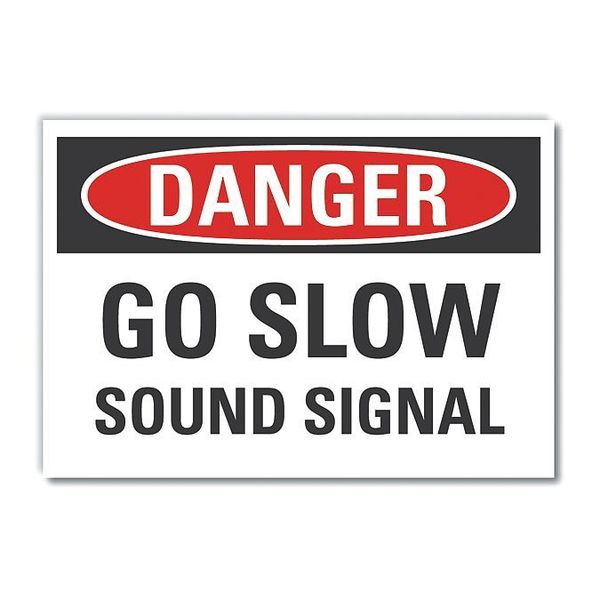 Danger Sign, 3 1/2 in H, 5 in W, Reflective, Horizontal Rectangle, English, LCU4-0433-RD_5X3.5
