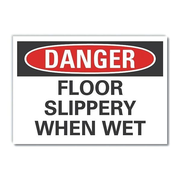 Danger Sign, 10 in H, 14 in W, Non-PVC Polymer, Horizontal Rectangle, English, LCU4-0461-ED_14x10