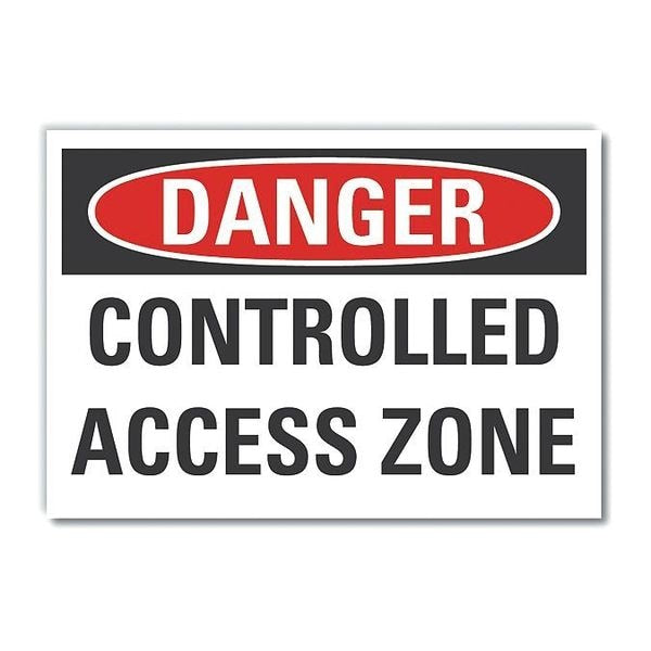 Danger Sign, 7 in H, 10 in W, Non-PVC Polymer, Vertical Rectangle, English, LCU4-0454-ED_10x7