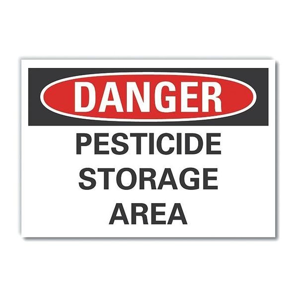 Danger Sign, 7 in H, 10 in W, Non-PVC Polymer, Vertical Rectangle, English, LCU4-0458-ED_10x7