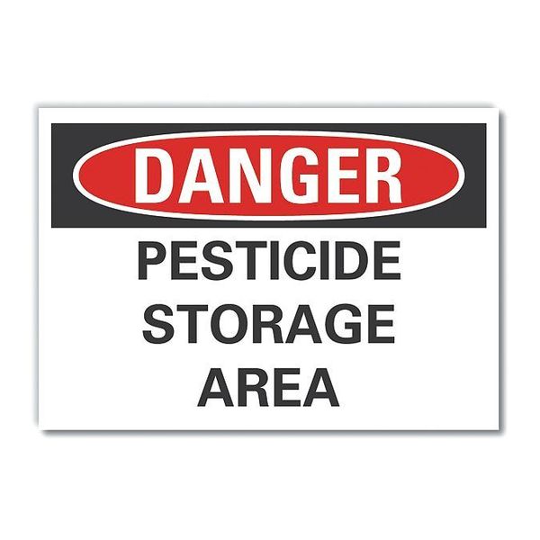 Danger Sign, 5 in H, 7 in W, Polyester, Horizontal Rectangle, English, LCU4-0458-ND_7X5