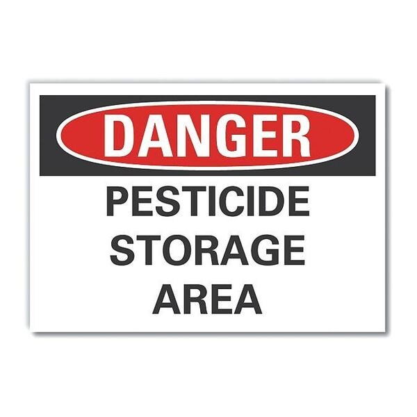Pesticide Danger Label, 7 in H, 10 in W, Polyester, Vertical Rectangle, English, LCU4-0458-ND_10X7