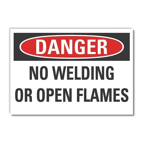 Danger Sign, 7 in Height, 10 in Width, Non-PVC Polymer, Vertical Rectangle, English