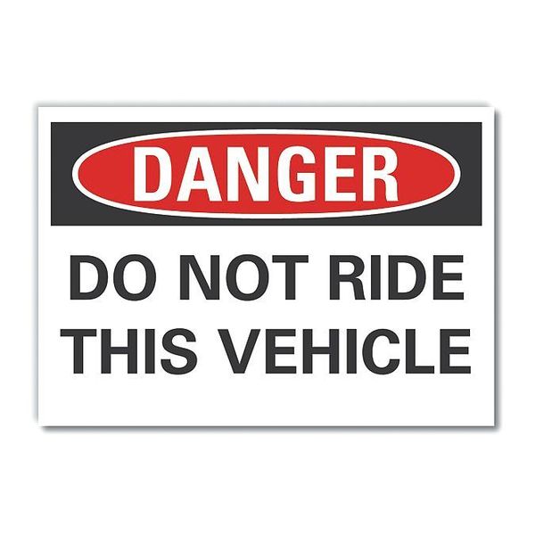 Accident Prevention Danger Label, 10 in H, 14 in W, Polyester, Rectangle, LCU4-0469-ND_14X10