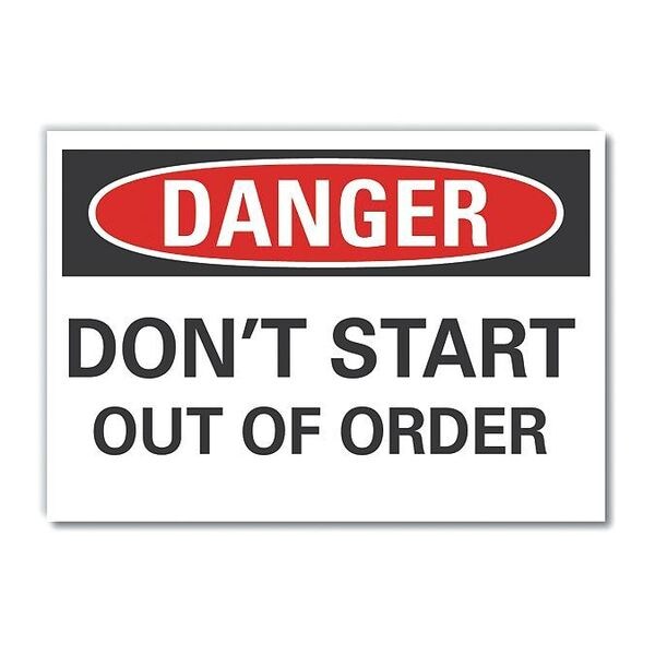 Machine & Operation Danger Reflective Label, 10 in Height, 14 in Width, Reflective Sheeting