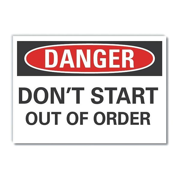 Machine & Operation Danger Label, 7 in Height, 10 in Width, Polyester, Vertical Rectangle, English