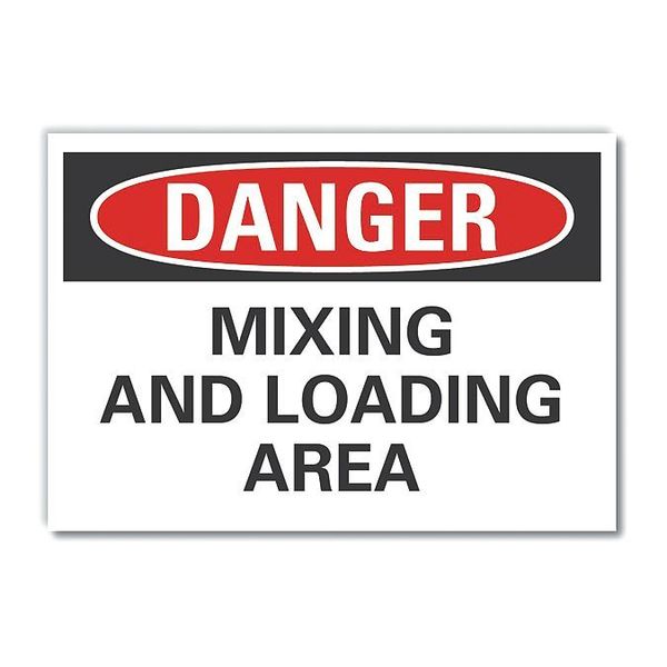 Loading & Unloading Danger Reflective Label, 10 in Height, 14 in Width, Reflective Sheeting