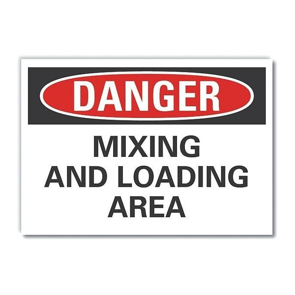 Loading & Unloading Danger Reflective Label, 7 in Height, 10 in Width, Reflective Sheeting, English