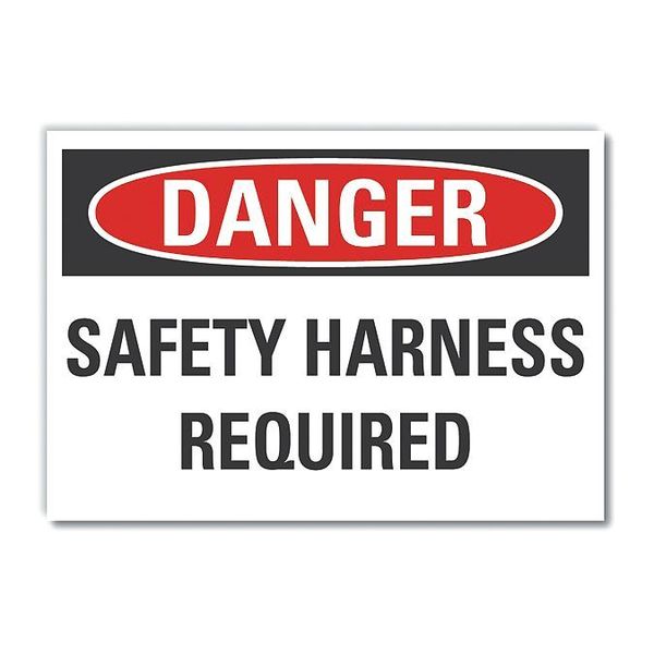 Fall  Danger Reflective Label, 5 in Height, 7 in Width, Reflective Sheeting, Horizontal Rectangle