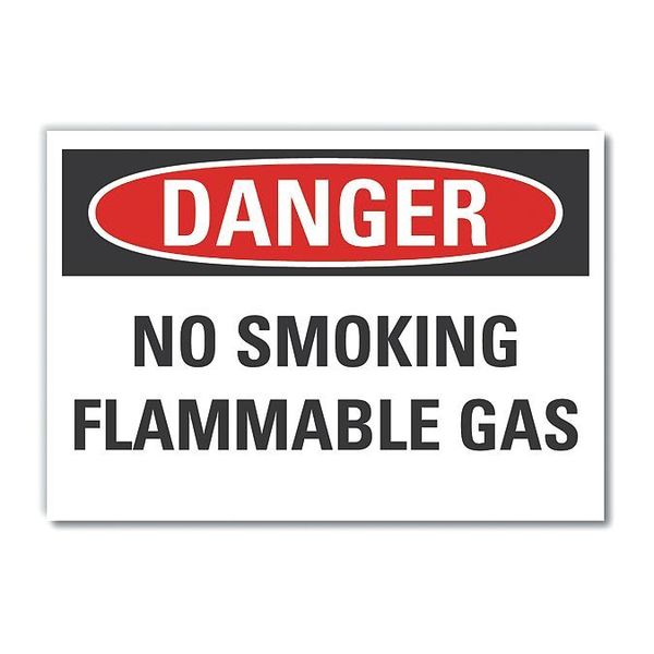 No Smoking Danger Label, 3 1/2 in H, 5 in W, Polyester, Horizontal Rectangle, LCU4-0478-ND_5X3.5