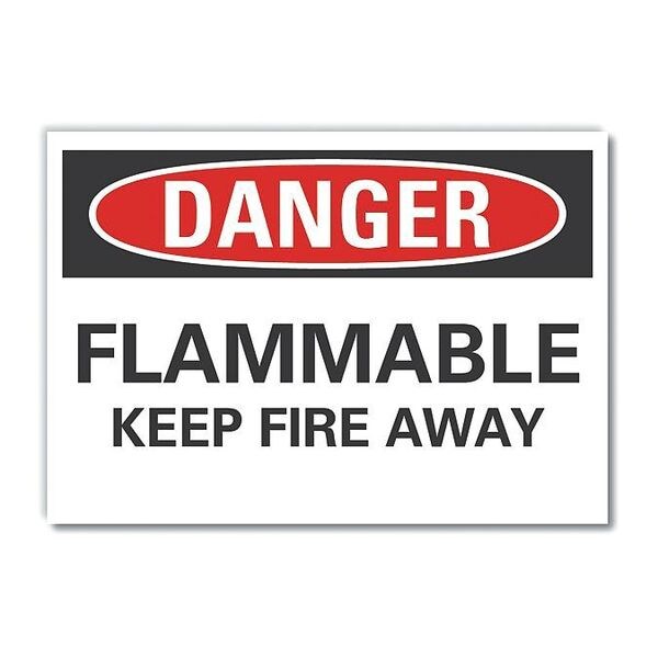 Danger Sign, 7 in H, 10 in W, Non-PVC Polymer, Vertical Rectangle, English, LCU4-0472-ED_10x7