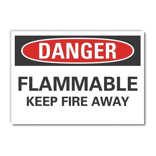 Danger Sign, 10 in H, 14 in W, Non-PVC Polymer, Horizontal Rectangle, English, LCU4-0472-ED_14x10