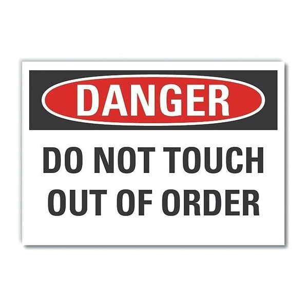 Accident Prevention Danger Reflective Label, 10 in Height, 14 in Width, Reflective Sheeting