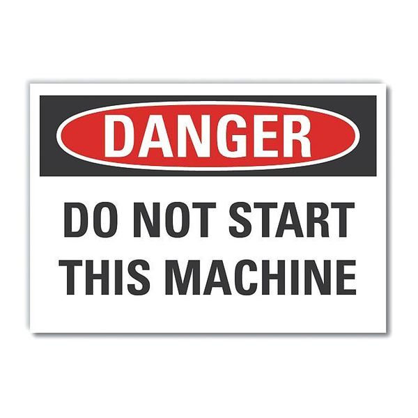 Machine & Operation Danger Label, 5 in Height, 7 in Width, Polyester, Horizontal Rectangle, English
