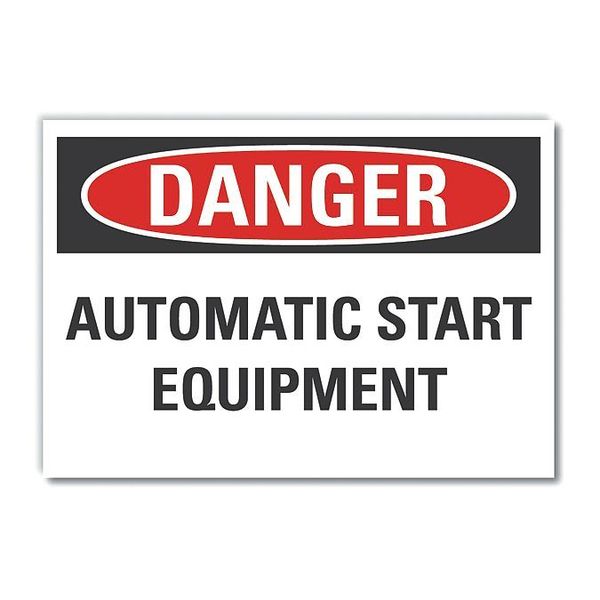 Danger Sign, 7 in Height, 10 in Width, Non-PVC Polymer, Vertical Rectangle, English
