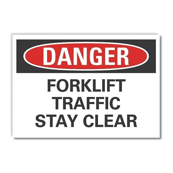 Danger Sign, 10 in H, 14 in W, Non-PVC Polymer, Horizontal Rectangle, English, LCU4-0496-ED_14x10