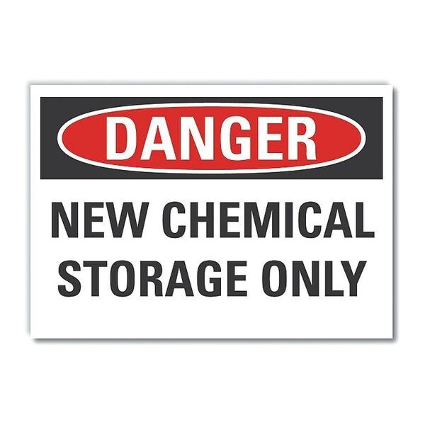 Chemical Storage Danger Label, 3 1/2 in Height, 5 in Width, Polyester, Horizontal Rectangle