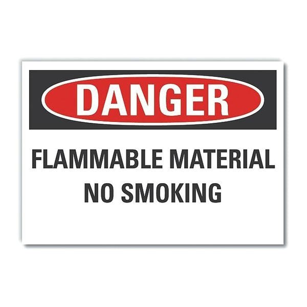 Danger Sign, 3 1/2 in H, 5 in W, Polyester, Horizontal Rectangle, English, LCU4-0505-ND_5X3.5
