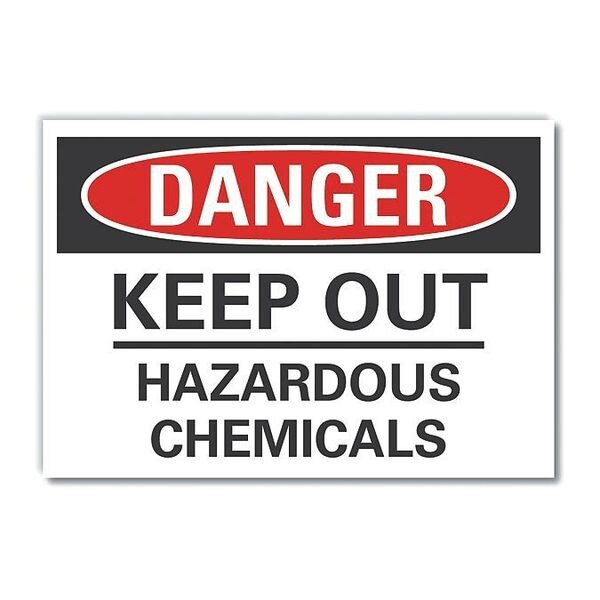 Hazardous Chemicals Danger Reflective Label, 7 in H, 10 in W, English, LCU4-0500-RD_10X7