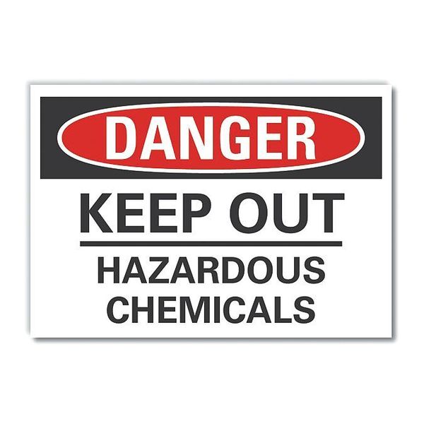 Hazardous Chemicals Danger Label, 7 in H, 10 in W, Polyester, Vertical, English, LCU4-0500-ND_10X7
