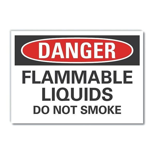 Flammable Liquid Danger Reflective Label, 5 in Height, 7 in Width, Reflective Sheeting, English