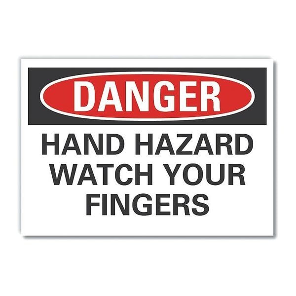 Danger Sign, 7 in Height, 10 in Width, Non-PVC Polymer, Vertical Rectangle, English