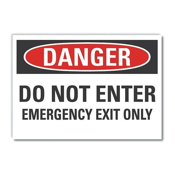 Emrgncy Exit Danger Label, 10x14in, Polyes