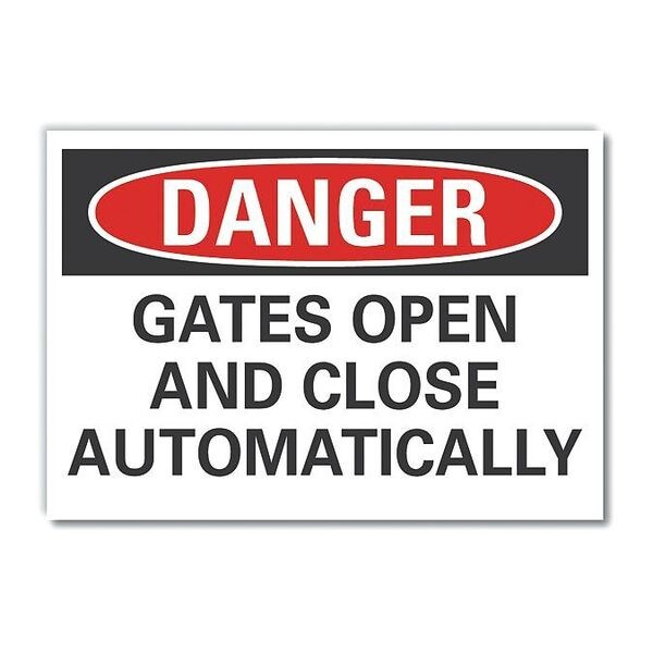 Danger Sign, 5 in Height, 7 in Width, Polyester, Horizontal Rectangle, English