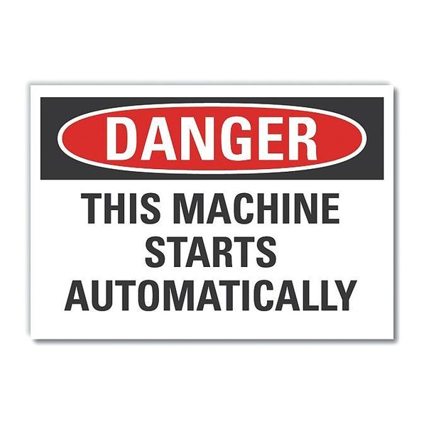 Danger Sign, 7 in Height, 10 in Width, Non-PVC Polymer, Vertical Rectangle, English