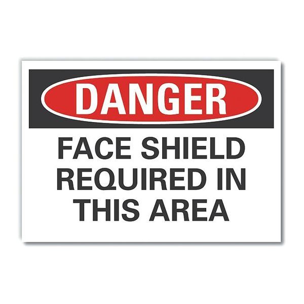 Decal Danger Face Shield, 10