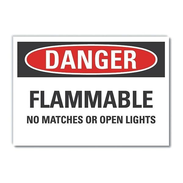 Flammable Material Danger Label, 5 in H, 7 in W, Polyester, Horizontal Rectangle, LCU4-0544-ND_7X5