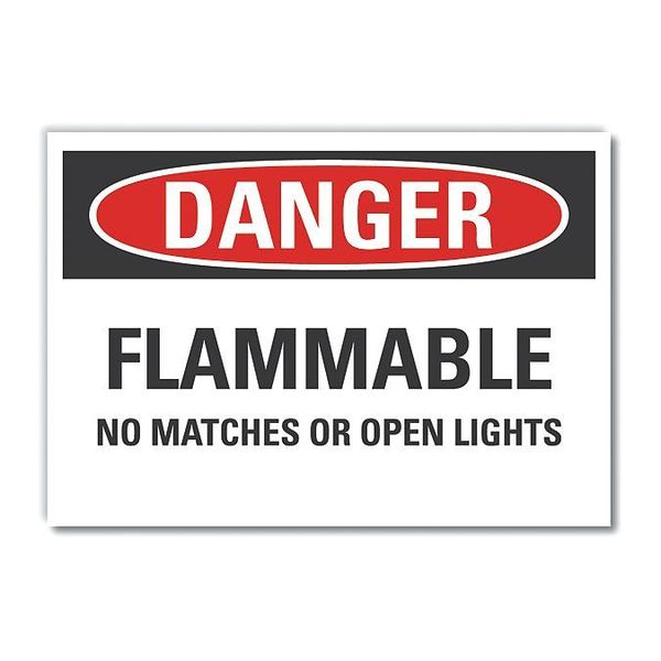 Flammable Material Danger Label, 3 1/2 in H, 5 in W, Polyester, Horizontal, LCU4-0544-ND_5X3.5