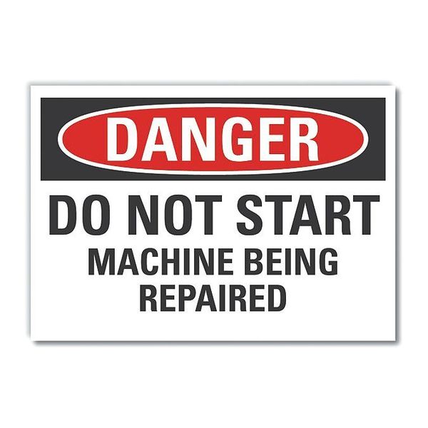 Danger Sign, 7 in Height, 10 in Width, Non-PVC Polymer, Vertical Rectangle, English