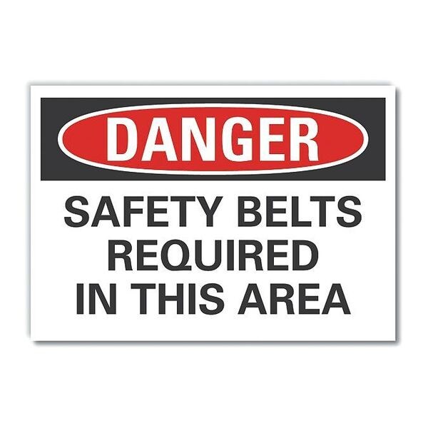 Refl Decal Danger Safety Belts, 10