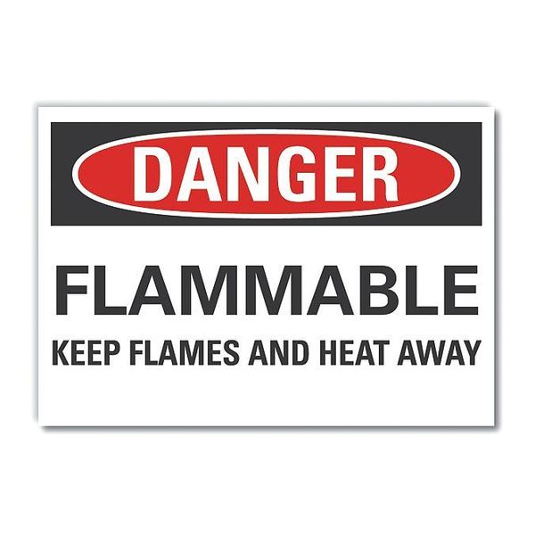 Danger Sign, 5 in H, 7 in W, Polyester, Horizontal Rectangle, English, LCU4-0539-ND_7X5