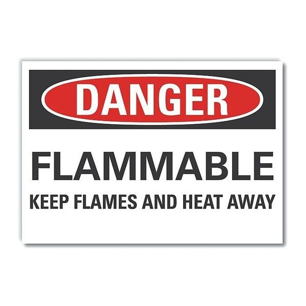 Flammable Material Danger Label, 10 in H, 14 in W, Polyester, Horizontal, LCU4-0539-ND_14X10