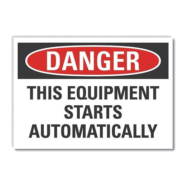 Danger Sign, 5 in Height, 7 in Width, Reflective Sheeting, Horizontal Rectangle, English