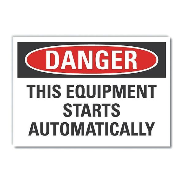 Danger Sign, 7 in Height, 10 in Width, Polyester, Vertical Rectangle, English