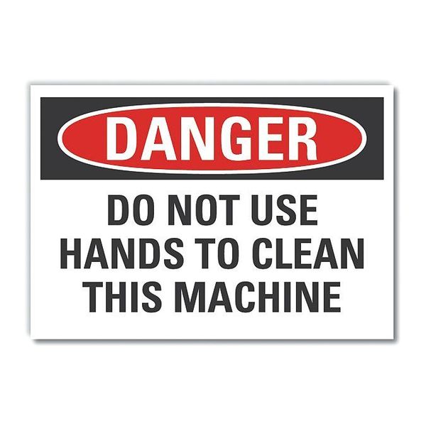 Danger Sign, 5 in Height, 7 in Width, Reflective Sheeting, Horizontal Rectangle, English