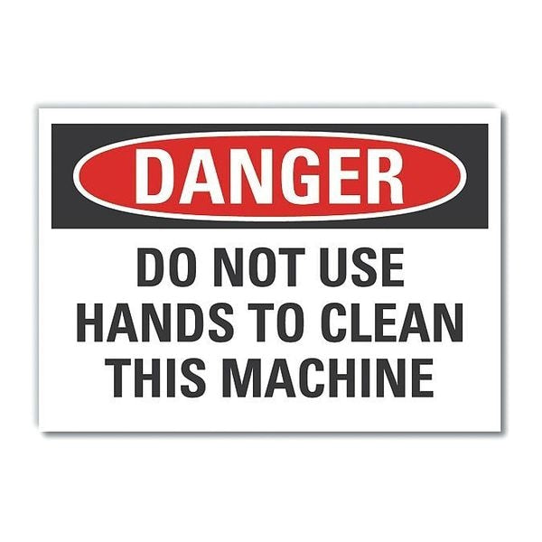 Machine & Operation Danger Label, 5 in Height, 7 in Width, Polyester, Horizontal Rectangle, English